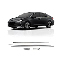 Toyota Corolla Uyumlu Krom Cam Alt Çıtası 2019 Sonrası 8 Parça