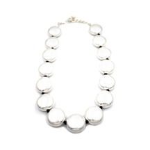 Mat Boncuk Kolye - Gümüş Çok Renkli