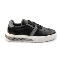 Bambi Siyah Hakiki Deri Erkek Sneaker E01075574603 Siyah