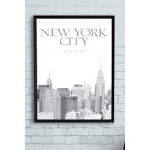 Pster12823 New York Manzara Çerçeveli Tablo 50x70cm 7/8 Yaş