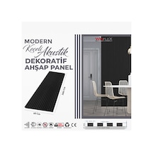Keçeli Dekoratif Akustik Ahşap Panel Siyah Renk 60x240cm .