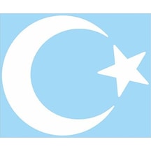 Ay Yıldız Folyo Kesim Etiket Beyaz 11cm