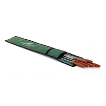 Gönen Çelik Paslanmaz Çelik Şiş 6 Adet 5 Mm Kare 60 Cm Boyu Ahşap Sapl Kuzu Şiş Saklama Kılıf Çanta