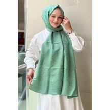 Imannoor İmannoor 3040 I Baklava Ramy Jakar Şal 70x200 Mint Yeşil