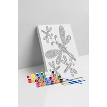 Yusufçuk Desenli Mandala Tuval Boyama Seti 40x50 Cm