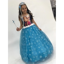 Elsa Resimli Frozen Gelinlik-Abiye-Kotüm