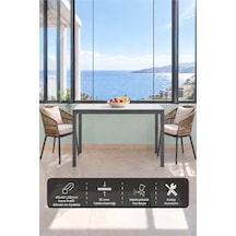Balkon Masası 120 X 45 Cm Gri