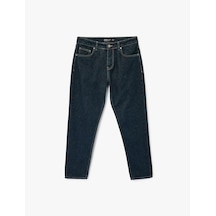 Koton Pamuklu Normal Bel Tapered Fit Jean Pantolon Koyu İndigo 7wam40048nd