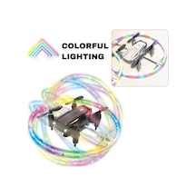 Katlanabilir Mini Bk2 Drone Optik Akışlı Led Işıklı Tek Tuş Kalkış Katlanabilir Tasarım Rc Uzaktan Kumandalı Drone - Siyah