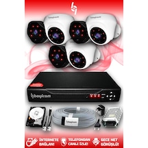 Bayicam 6 Kameralı Uzay 3 İç Kamera Set 500 GB HDD Full HD Gece Görüşlü Güvenlik Kamerası Sistemi