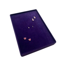 Süet Kumaş Mor Renk 24/17 Cm Batırmalı Piercing - Küpe Tablası