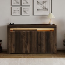 İnarch Dizayn Batı Led Işıklı Konsol Modern 4 Kapaklı Tv Konsolu - Tv Ünitesi Ceviz
