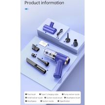 Araba Süpürgesi Dahili Işıklı Taşınabilir Kablosuz, Şarj Edilebilir Süpürge, 18000 Pa Yüksek Güçlü Fırçasız Motor, 4000mah, Ev, Ofis, Bilgisayar İçin Çoklu Başlıklı Lt-145 Lacivert