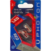 Photon T5 W1.2w 24v Kırmızı 3smd Led 2'lı Blıster
