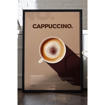 Cappuccino Kahve Siyah Ahşap Çerçeveli Poster, Dekoratif Duvar Tablosu