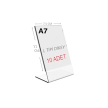 Heroglas 10adet A7 L Tipi Dikey Masa Üstü Şeffaf Pleksi / Föylük-fiyatlık-menü-broşürlük