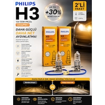 H3 Vision +30% Daha Fazla Işık Far Ampulü 2'li Set Gün Işığı Rengi 12v 55w