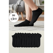 Kardeşler Çorap Unisex Pamuklu Patik Çorap Siyah 10'lu Paket Siyah - 755453843 Siyah