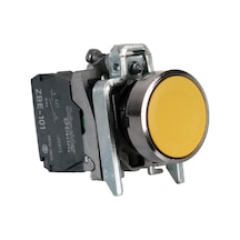 Schneider 22MM 1NA Metal Sarı Yaylı Buton - XB4BA51