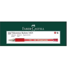Faber Castell 1425 İğne Uçlu Kırmızı Tükenmez Kalem 10'lu Paket Çok Renkli