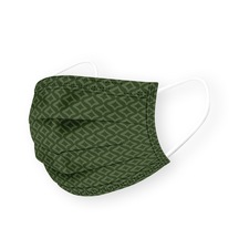 Maske Tek Kullanımlık Yetişkin için Kare Desenli 50 Adet Yeşil