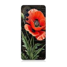 Huawei Nova 10 Pro Uyumlu Kırmızı Gelincik Hatırası Desenli Silikon Kılıf Çok Renkli