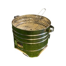 Krom 3 Kapaklı Yuvarlak Mangal Mat Siyah