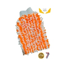 Mikrofiber Oto Yıkama Ve Cila Eldiveni - Turuncu Beyaz