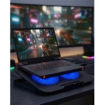 Hubrendy  Laptop Soğutucu Stand Çift Fanlı 17 İnç Uyumlu Ayarlanabilir Notebook Altlığı