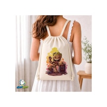 Ghostbastır Design Groot Büzgülü Keten Çanta C105 Bej