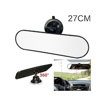 Ayna İç Dikiz Aynası İlave Vantuzlu Her Yöne Dönebilen Oynar Başlıklı Geniş Görüş Açısı Siyah 27cm