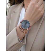 Daniel Klein Deri Kordon 30 Mt Suya Dayanıklı Özel Tasarım Kadın Kol Saati + Bileklik Vs.blkt.0976 Rose Gold