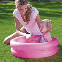 Şişme Bebek Havuzu 61x15 2 Halkalı Pembe 51061 Çok Renkli