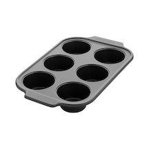 Greenpan Thermolon Yüzeyli Karbon Çelik 6'lı Muffin Kabı Siyah
