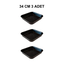 Grow Wizard Kare Saksı Altlığı 34 Cm 3 Adet Siyah