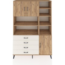 Hyperion Dolap 9 Raflı 4 Çekmeceli 3 Kapaklı 132x44x195 Çam-ç... Çam