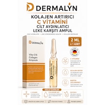 Dermalyn 1 Adet Kolajen Artırıcı C Vitamini Cilt Aydınlatıcı Leke Karşıtı Ampul Serum Dermaroller Dermapen