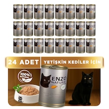 Enzo Natural Tavuk Etli Konserve Yaş Kedi Maması 410 Gr X 24