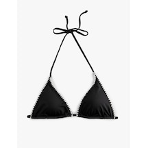 Koton Kroşe Detaylı Üçgen Bikini Üst Siyah 6sak10172mm