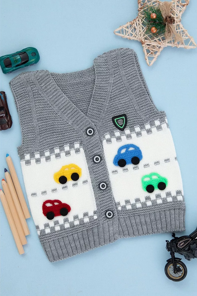 Gogo Bıcı Çocuk Örgü Yelek, Kolsuz 207649534 Gri