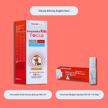 Okula Dönüş Çocuk Sağlık Seti - Imuneks Kids Focus 150ml + Imumax Boğaz Spreyi 3+ Yaş 20ml Avantajlı İkili Paket