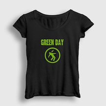Presmono Kadın Warning Green Day T-shirt Siyah