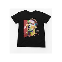 Magors Stıl-x Yeni Crıstıano Ronaldo Baskılı Bisiklet Yaka Erkek Çocuk Ve Genç Tshırt Siyah-3