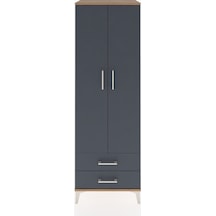 Hyperion Dolap Tek Raflı 2 Çekmeceli Tek Askılı 60x44x182 Çam... Çam