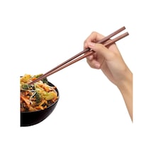 Uzun Ömürlü Chopsticks - 10 Set Çin Yemeği Çubukları Açık Ceviz