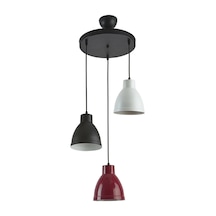 Enzo Modern Tasarım Cafe Mutfak Siyah Bordo Beyaz Renk 3 Lü Avize Diğer