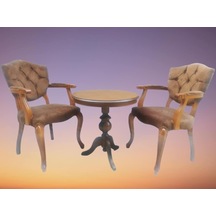 Bengimobilya Fiskos-Berjer Sandalye Kelebek Model Ceviz Natüre Babyface Kapito