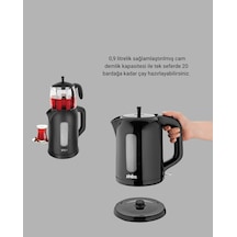 Pratik Elektrikli Çay Makinesi 1,7 L Cam Demlik İle
