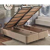 Nironyatak Niron Ela Baza -160X200 Cm Çift Kişilik Sandıklı Sütlü Kahve Kuma