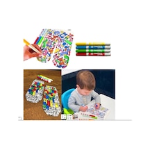 Ogobongo Boyanabilir Baskılı Çoçuk Çorap 5-8 Yaş